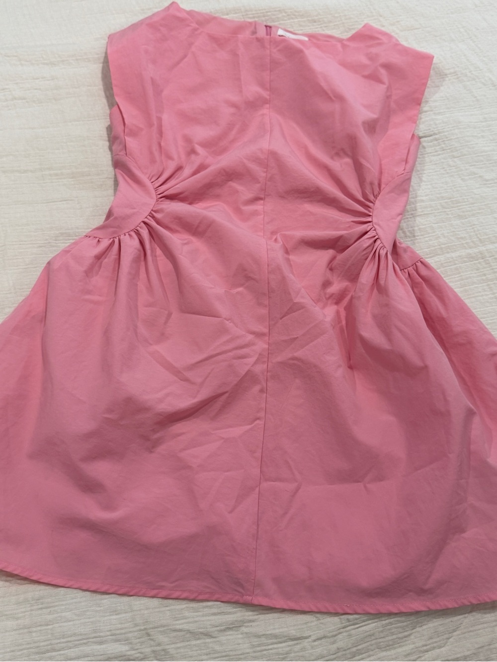 Pink Gathered Waist Dress